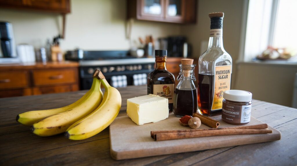 Banana Foster with Golden Caramelized Bananas and Ice Cream"
A decadent serving of banana foster with golden caramelized bananas served alongside a scoop of vanilla ice cream. The sweet and smoky sauce flows over the bananas, creating an indulgent contrast with the cold ice cream.