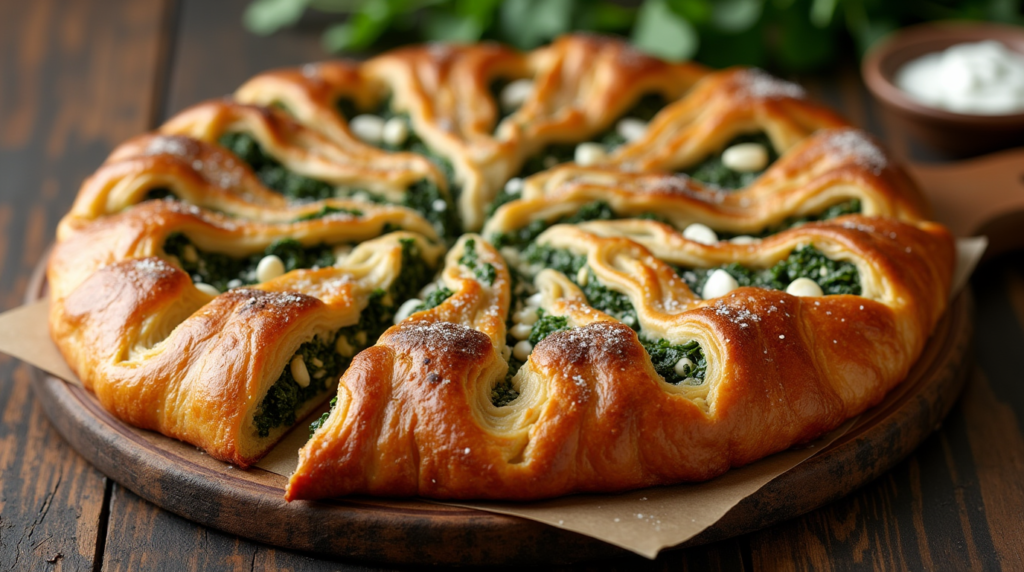 Rustic Turkish Borek with Spinach andfeta