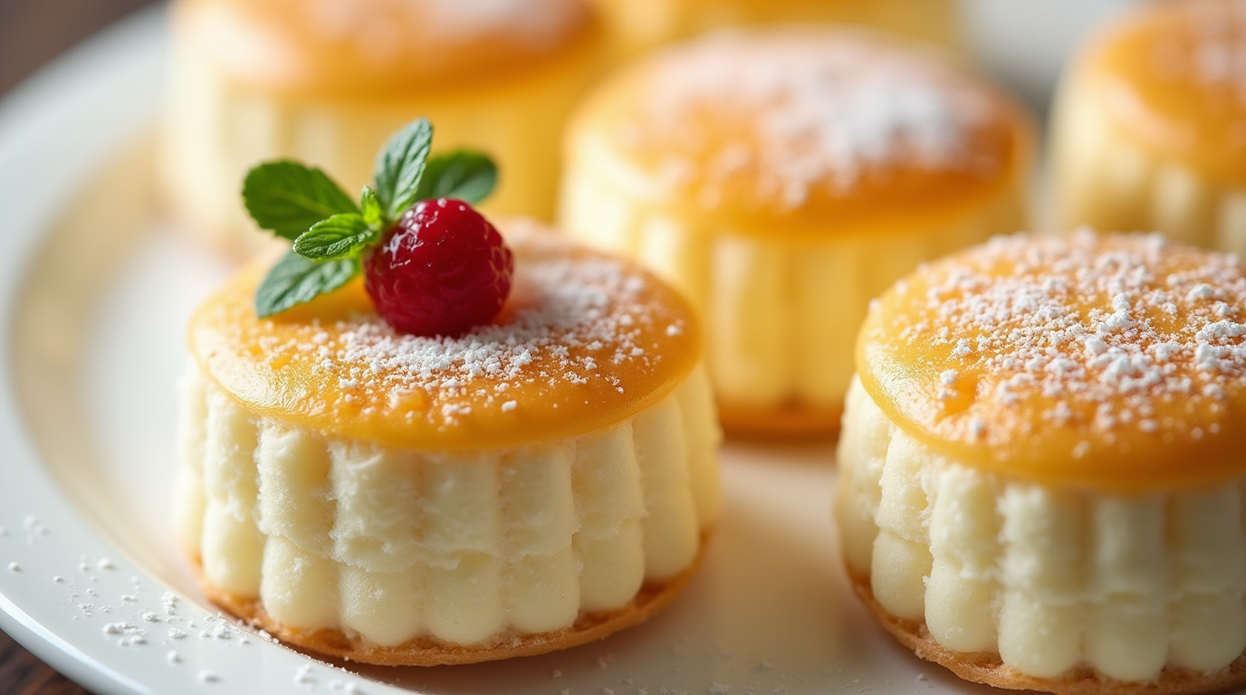Celebrate Mardi Gras with Japanese Mini Cotton Cheesecake, light, fluffy, and perfect for festive celebrations2