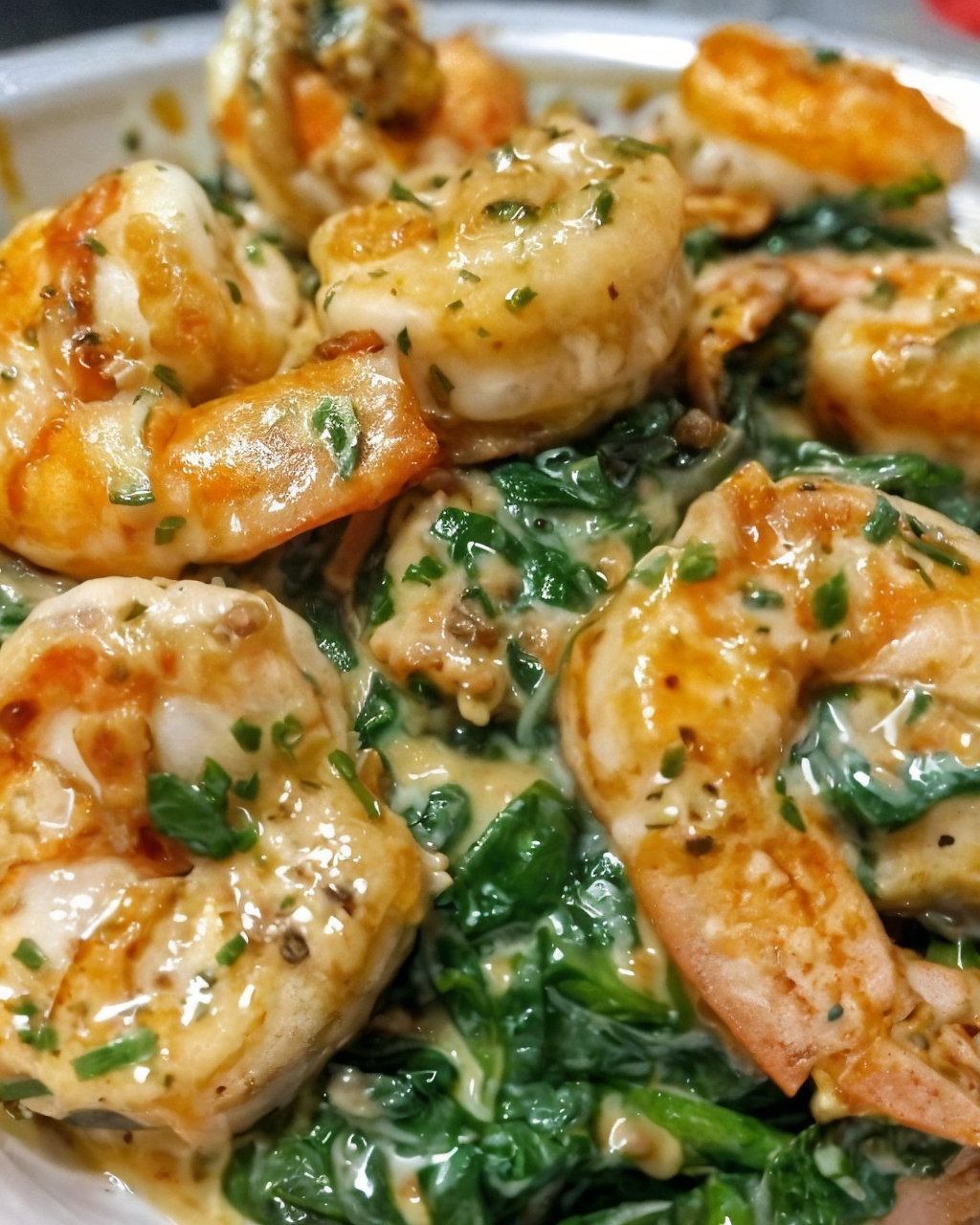 Creamy shrimp and crab spinach