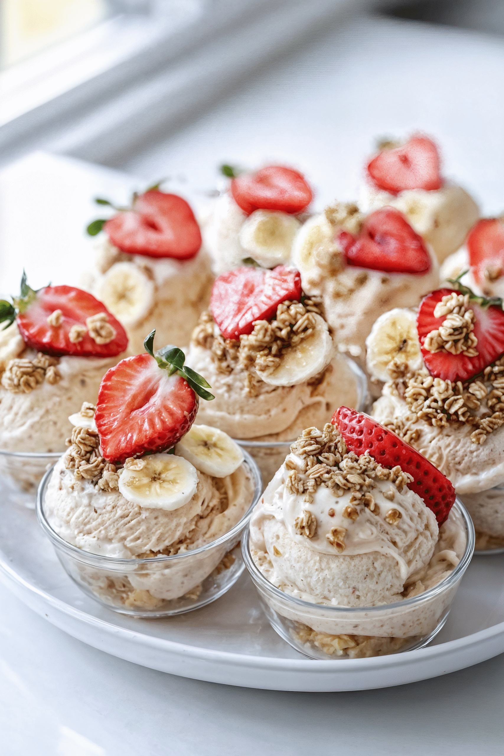 Cold Strawberry Banana Protein Cream Cups
