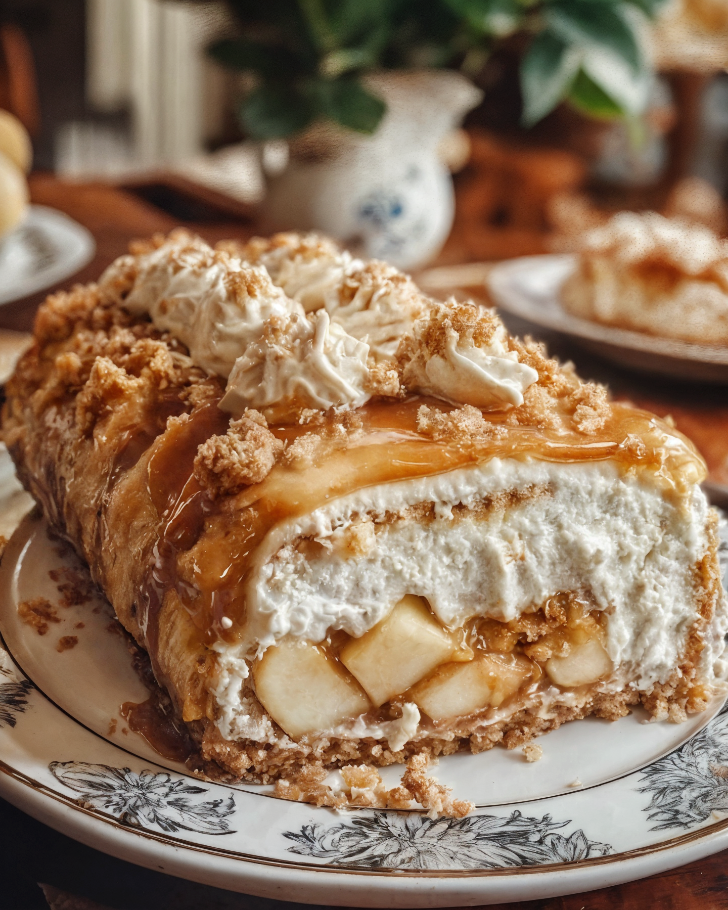 Caramel Apple Pie Roll Cake