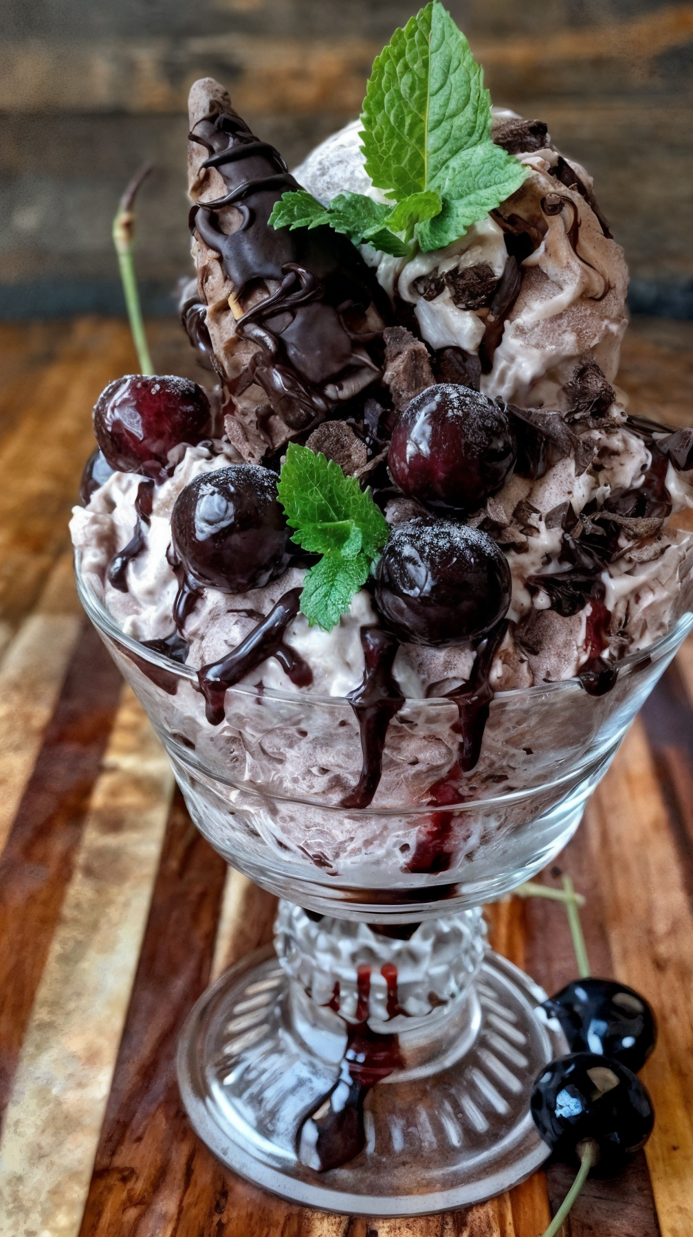 Black Forest Ice Cream Sundae (Vegan)