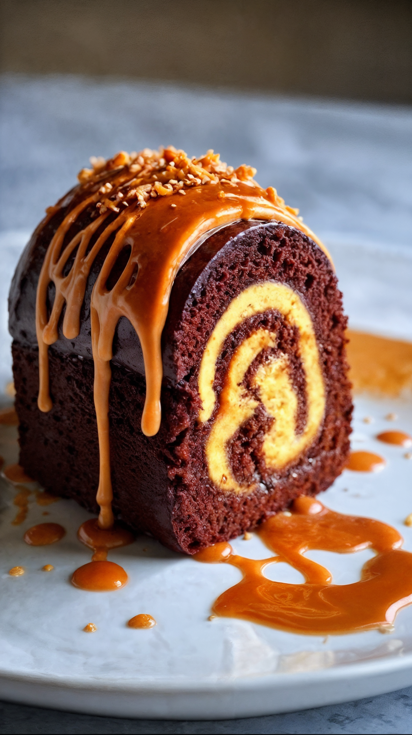 CARAMEL CHOCOLATE CREAM ROLL