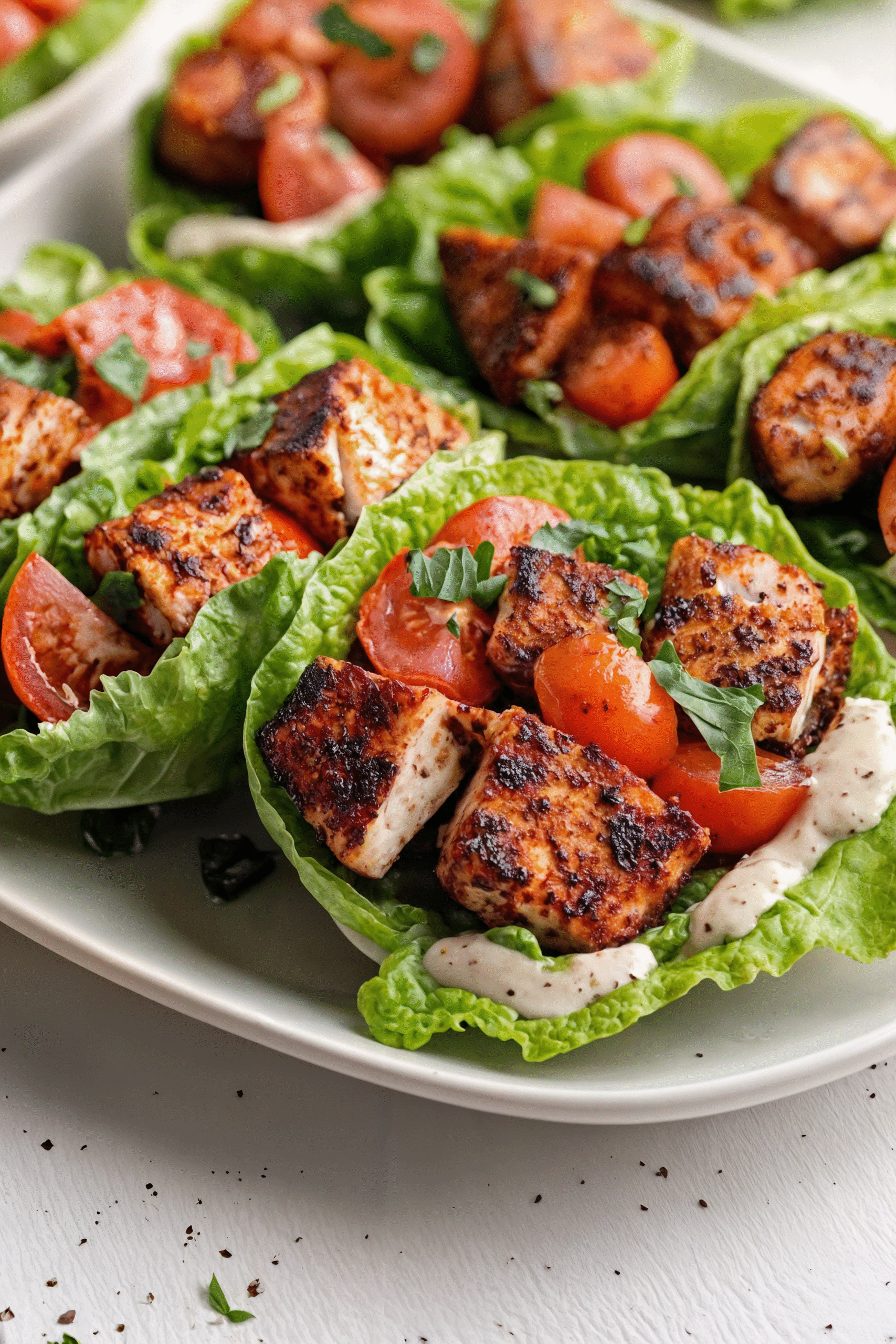 Spiced Blackened Fish Lettuce Wraps