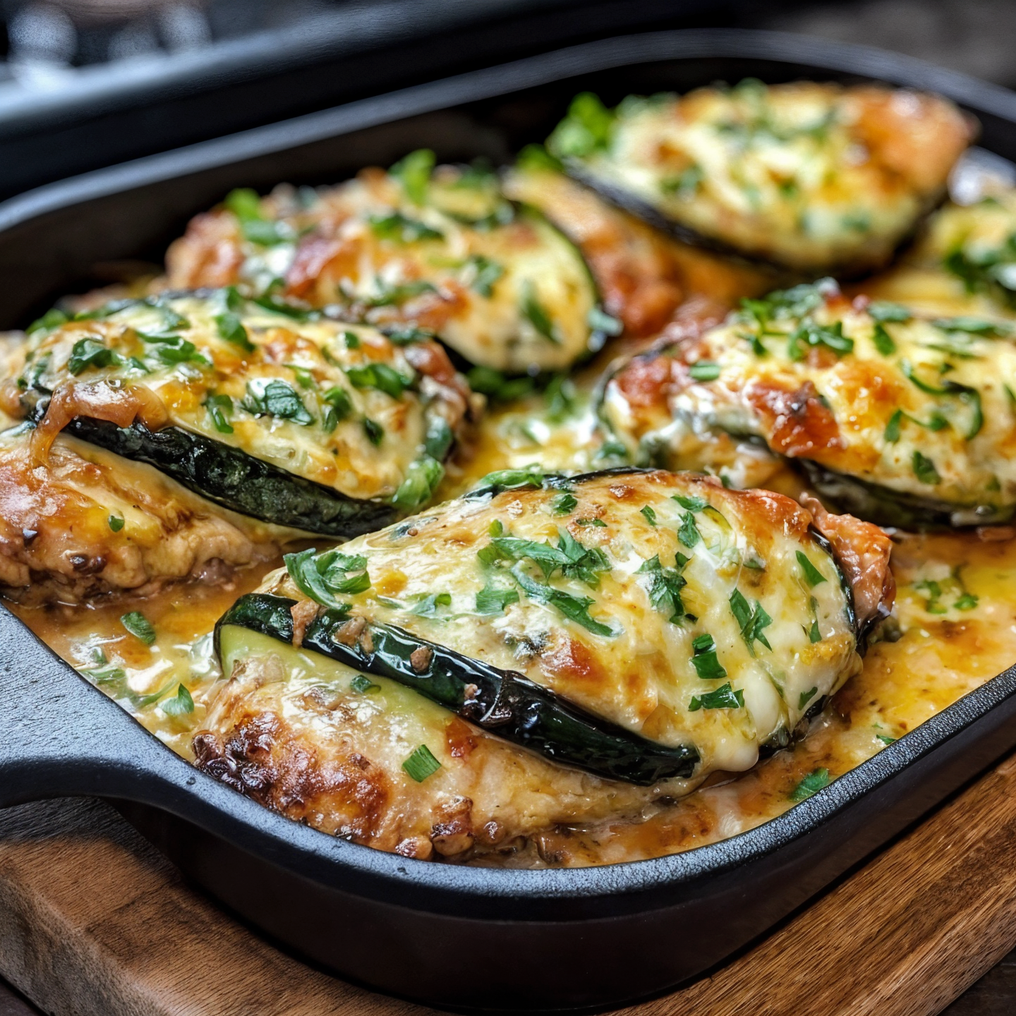 Jalapeño Popper Mediterranean Chicken Zucchini Bake