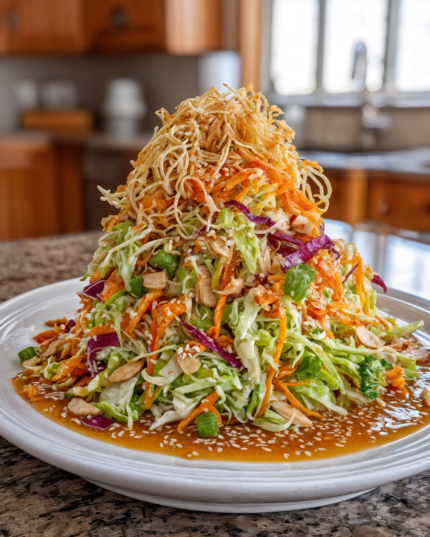 Easy Crunchy Asian Cabbage Slaw with Addictive Sesame Dressing