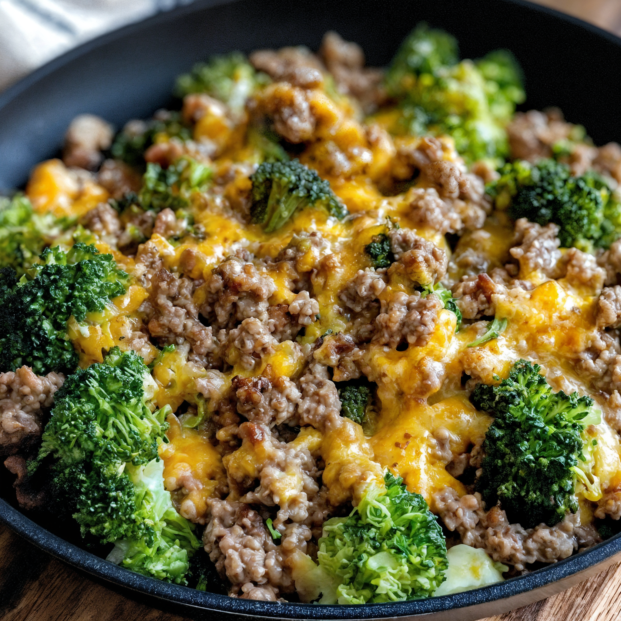 Keto Hamburger and Broccoli Skillet