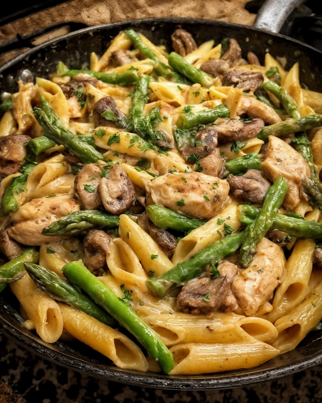 Penne Pasta with Creamy Chicken Mushrooms