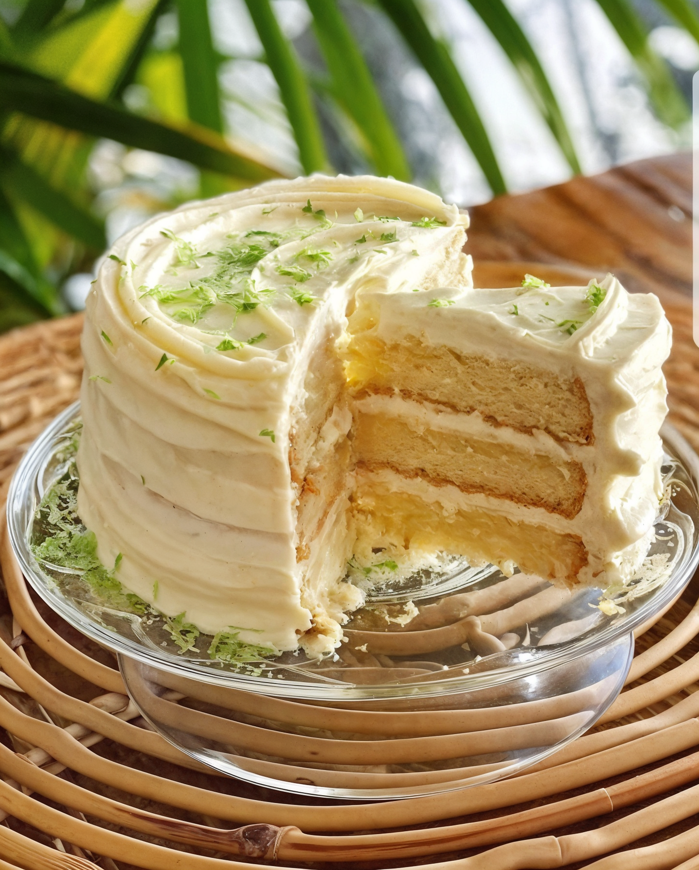 Homemade Key Lime Cake with Key Lime Cream Cheese Frosting