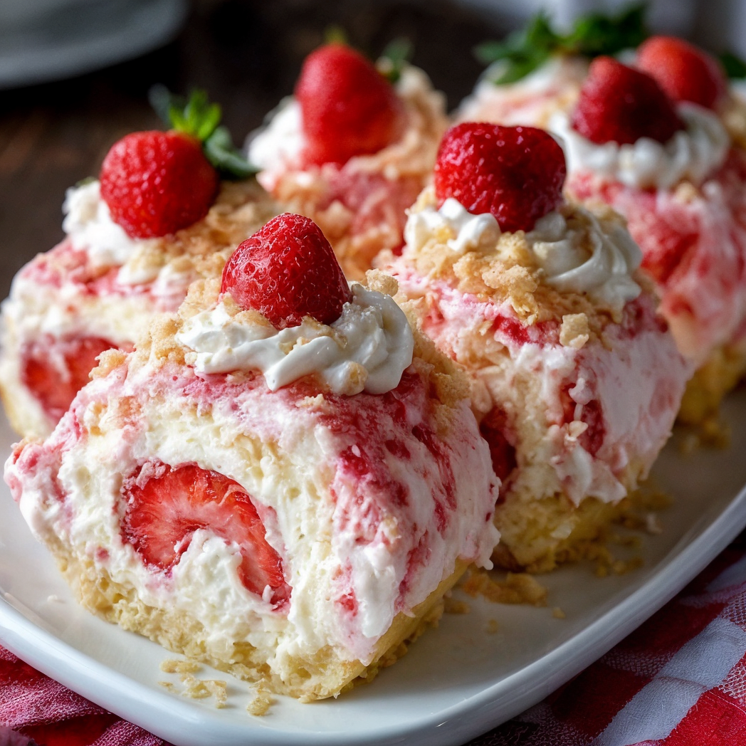 Strawberry Shortcake Cheesecake Rolls