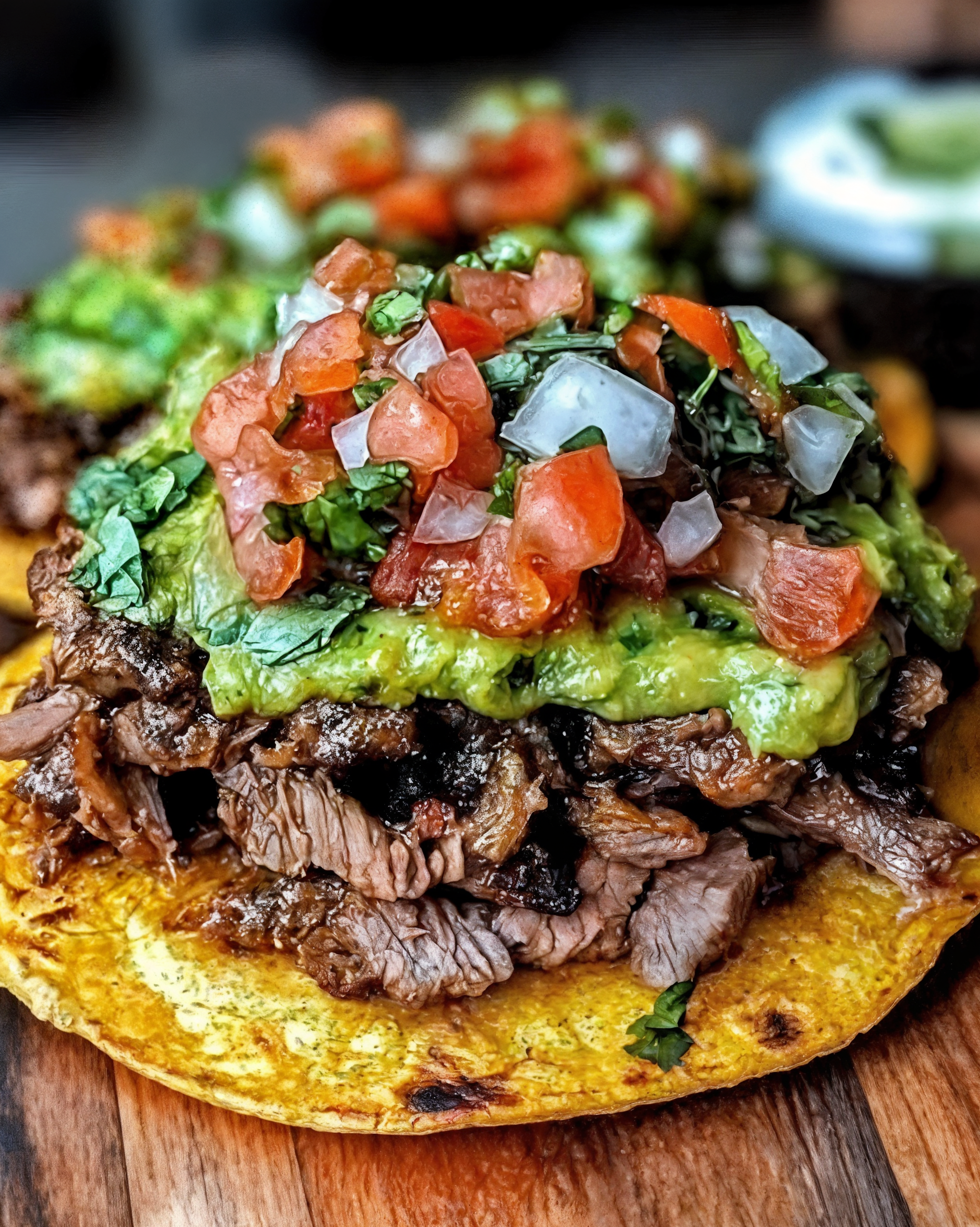 Mexican Tostadas de Carne Asada