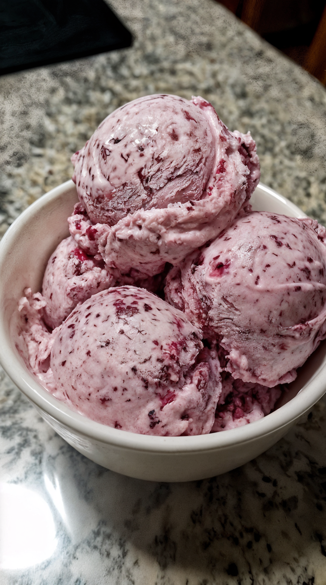 Homemade Mulberry & Rosewater Ice Cream