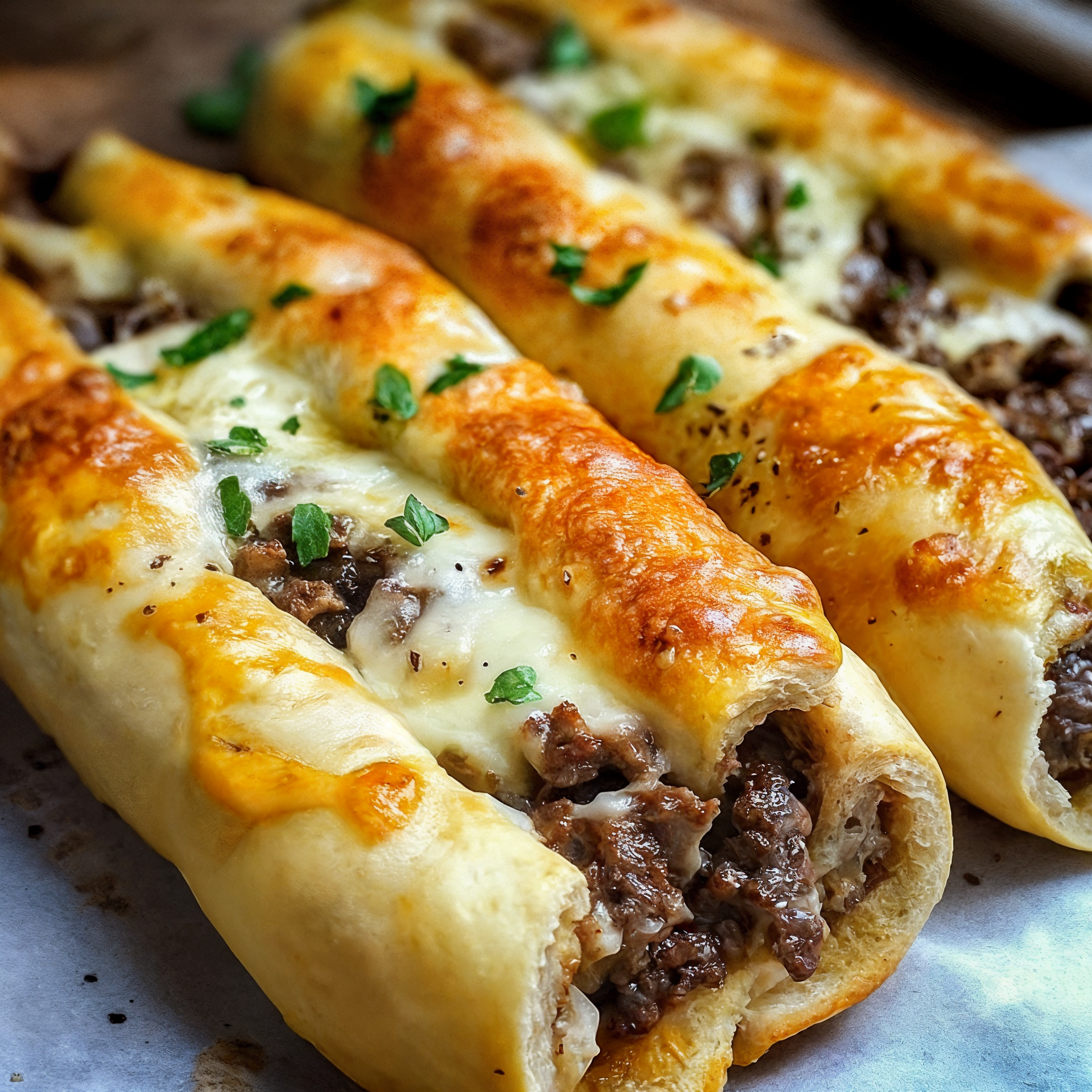 Philly Cheesesteak Stuffed Cheesy Breadsticks