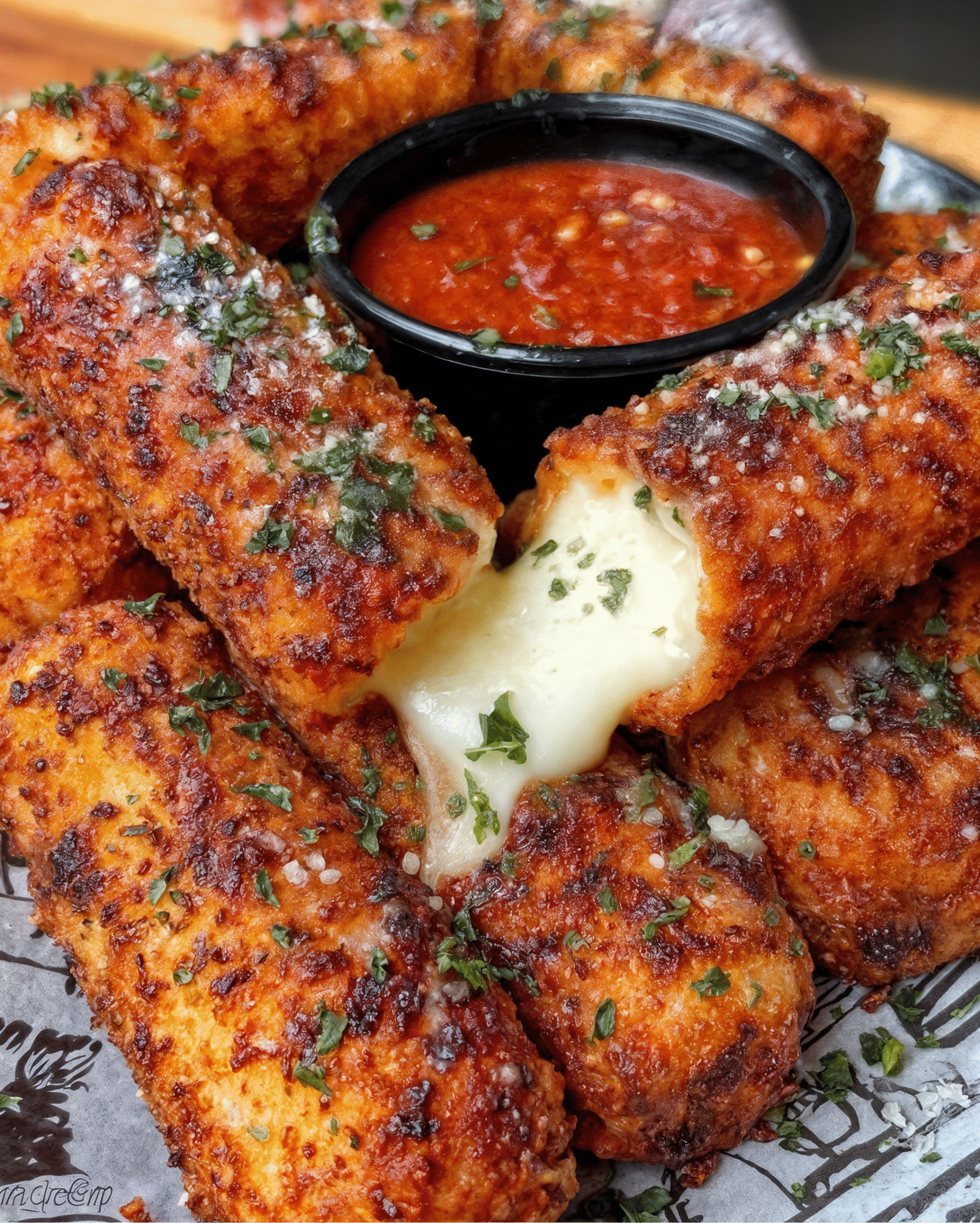 Crispy Mozzarella Sticks with Dips
