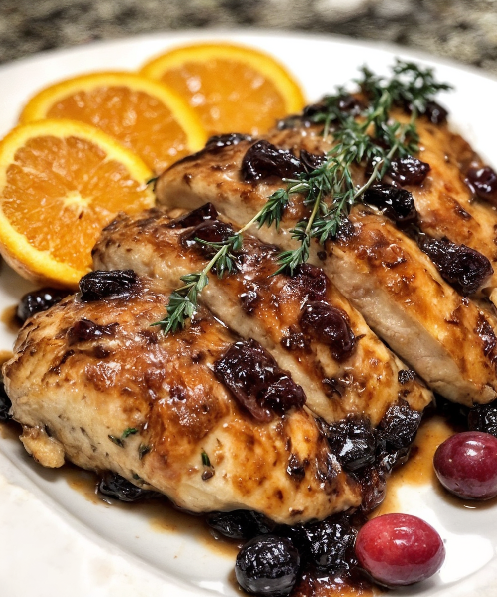 Glazed Orange Cranberry Roasted Chicken