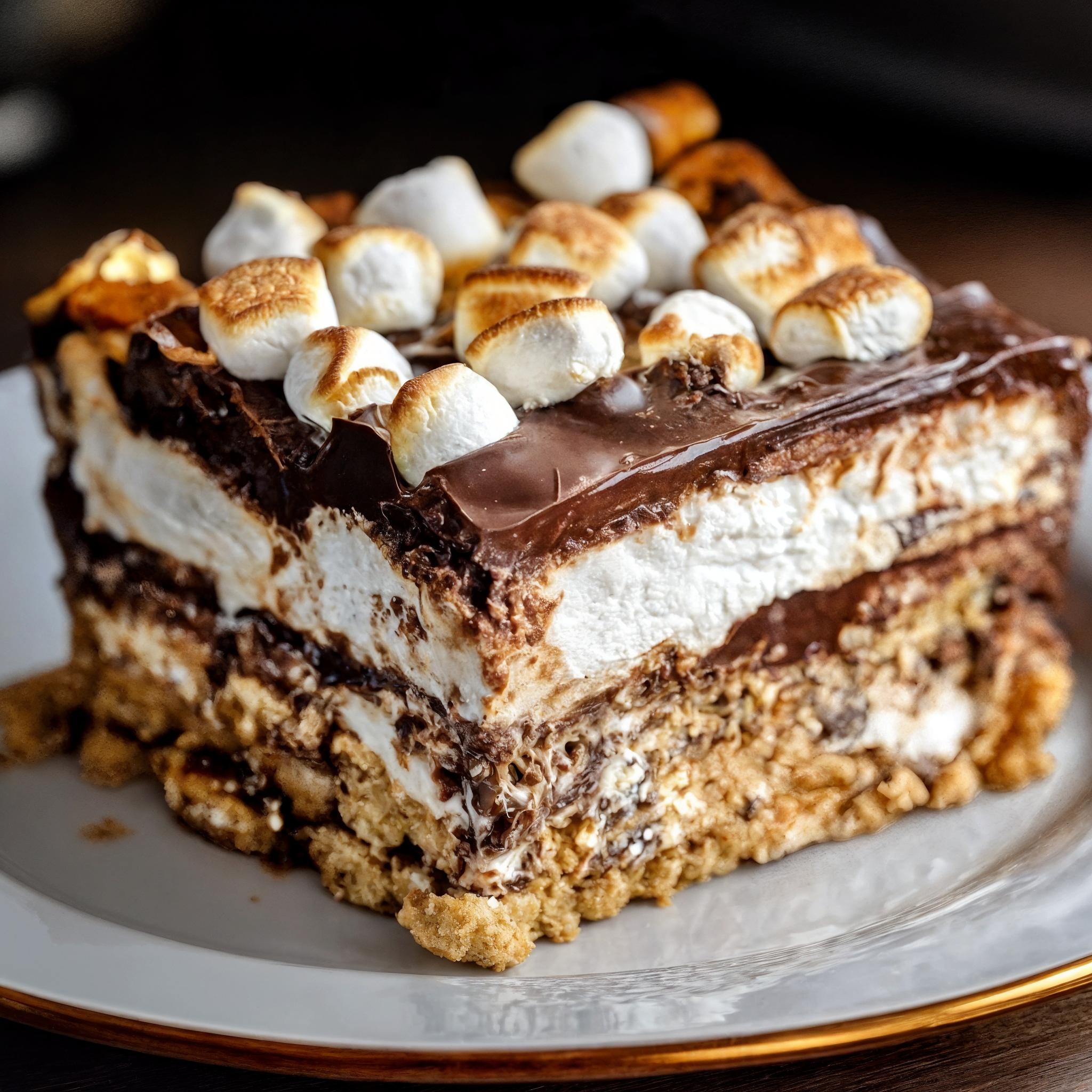 S’mores Lasagna Graham Chocolate Marshmallow
