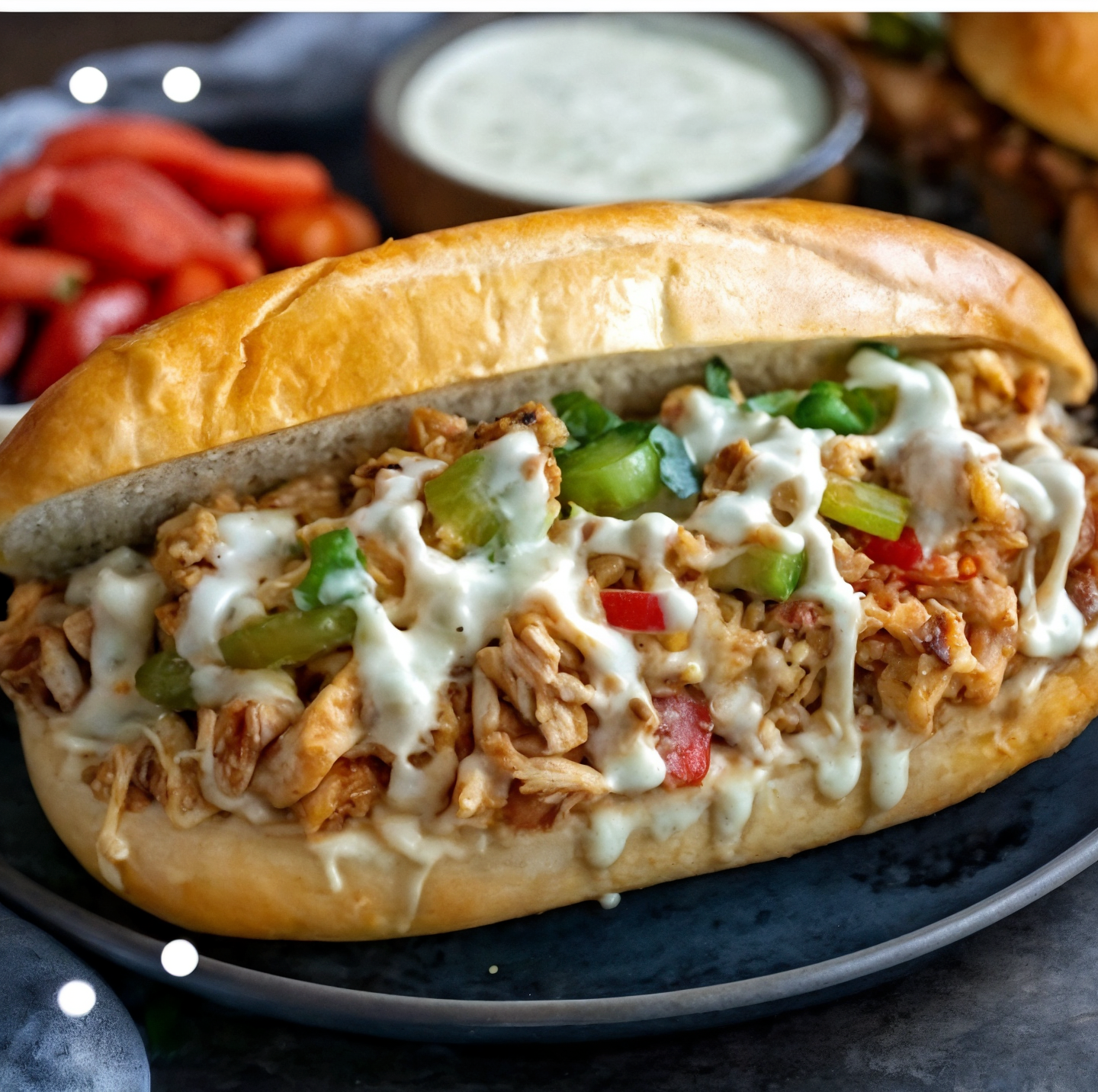Slow Cooker Chicken Philly Sandwiches