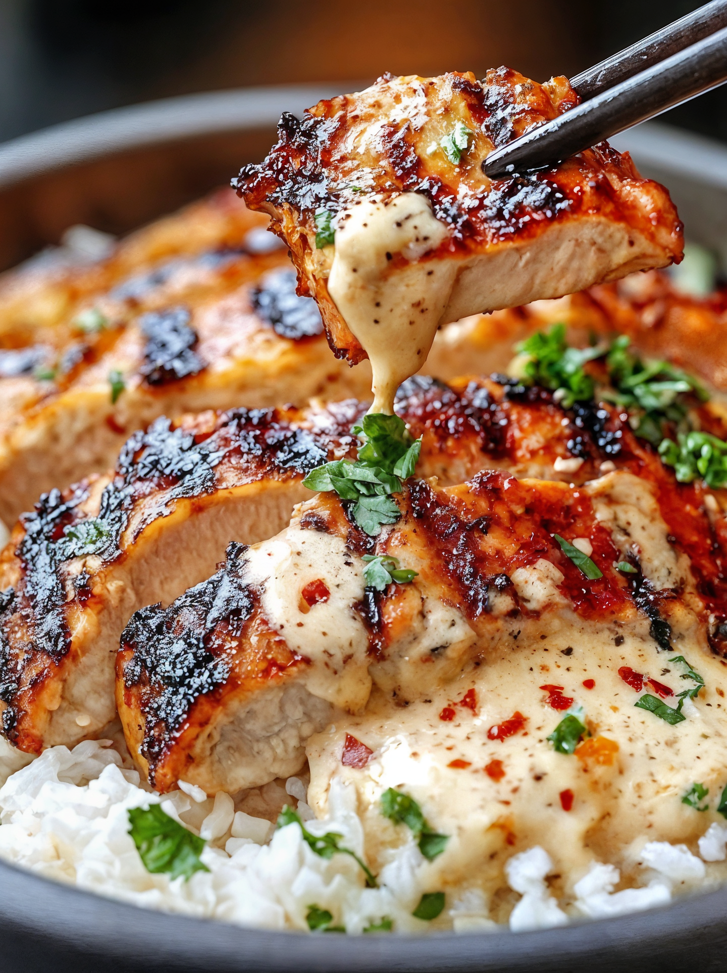 Smoky Grilled Chicken and Rice Bowl with Garlic Sauce