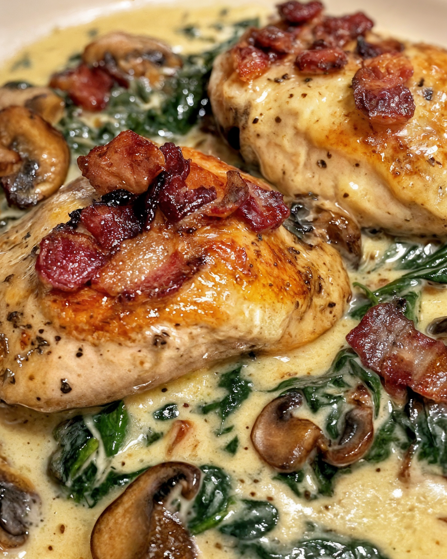 Cheesy Baked Cauliflower with Crispy Bacon Delight