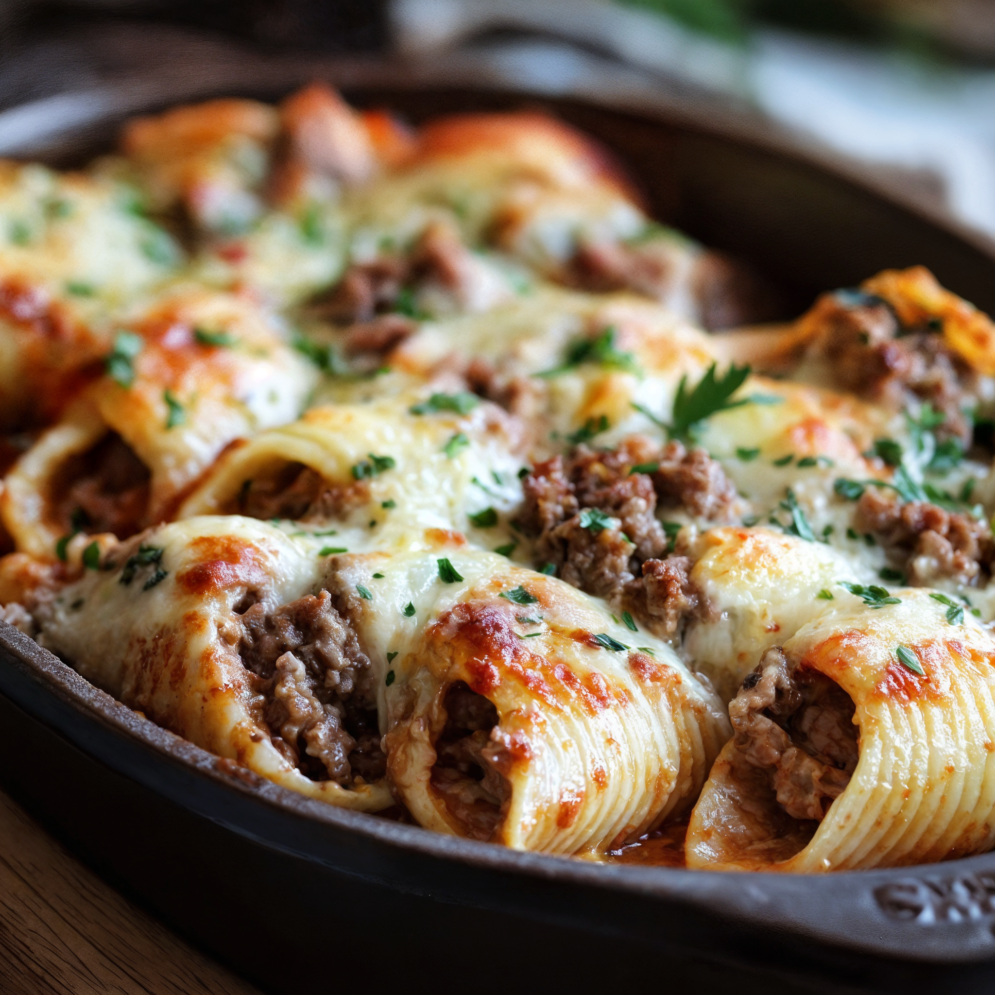 Creamy Ricotta Beef Stuffed Shells