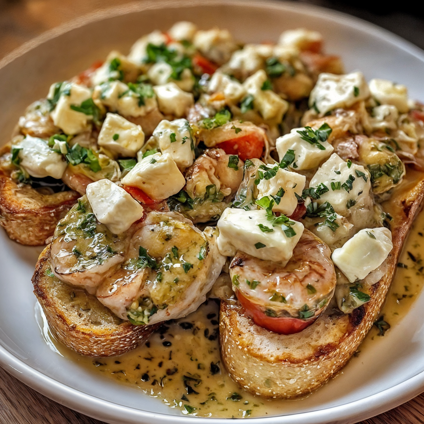 Fresh Bruschetta with Avocado and Feta