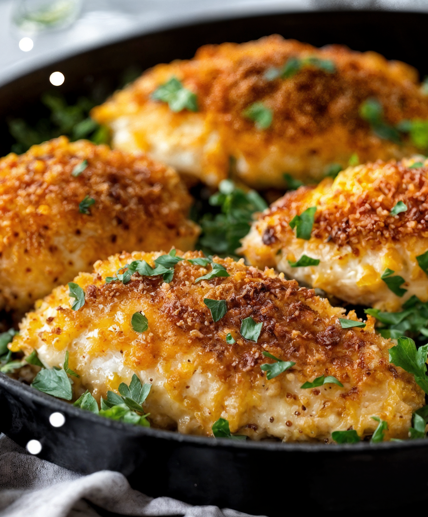 Crispy Cheddar Baked Chicken