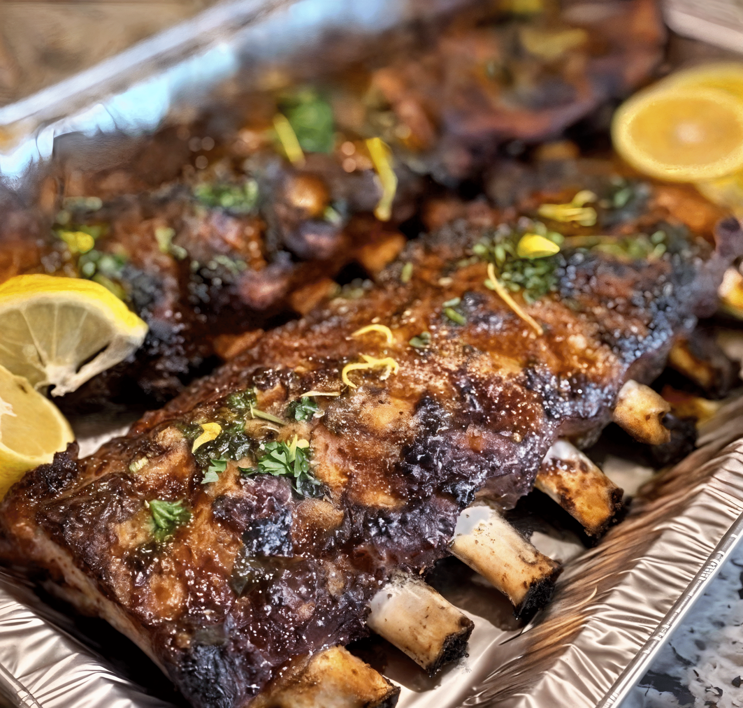Air fried lemon pepper baby back ribs