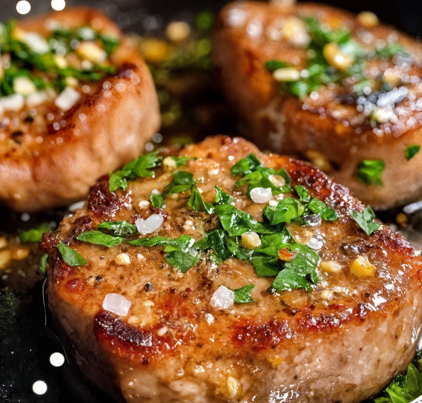 Skillet Garlic Butter Pork Chops with Herbs