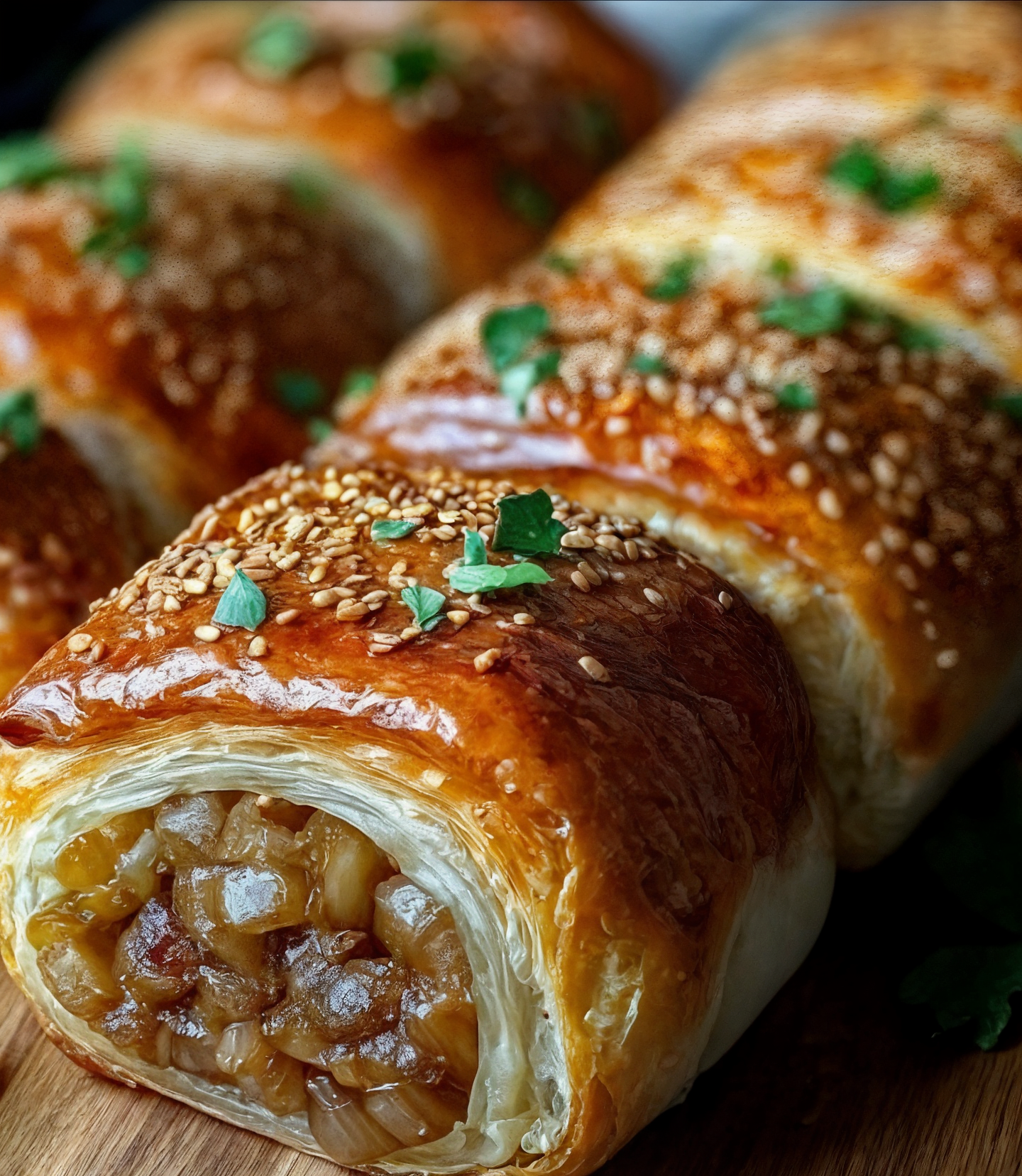 French Onion Sausage Rolls recipe