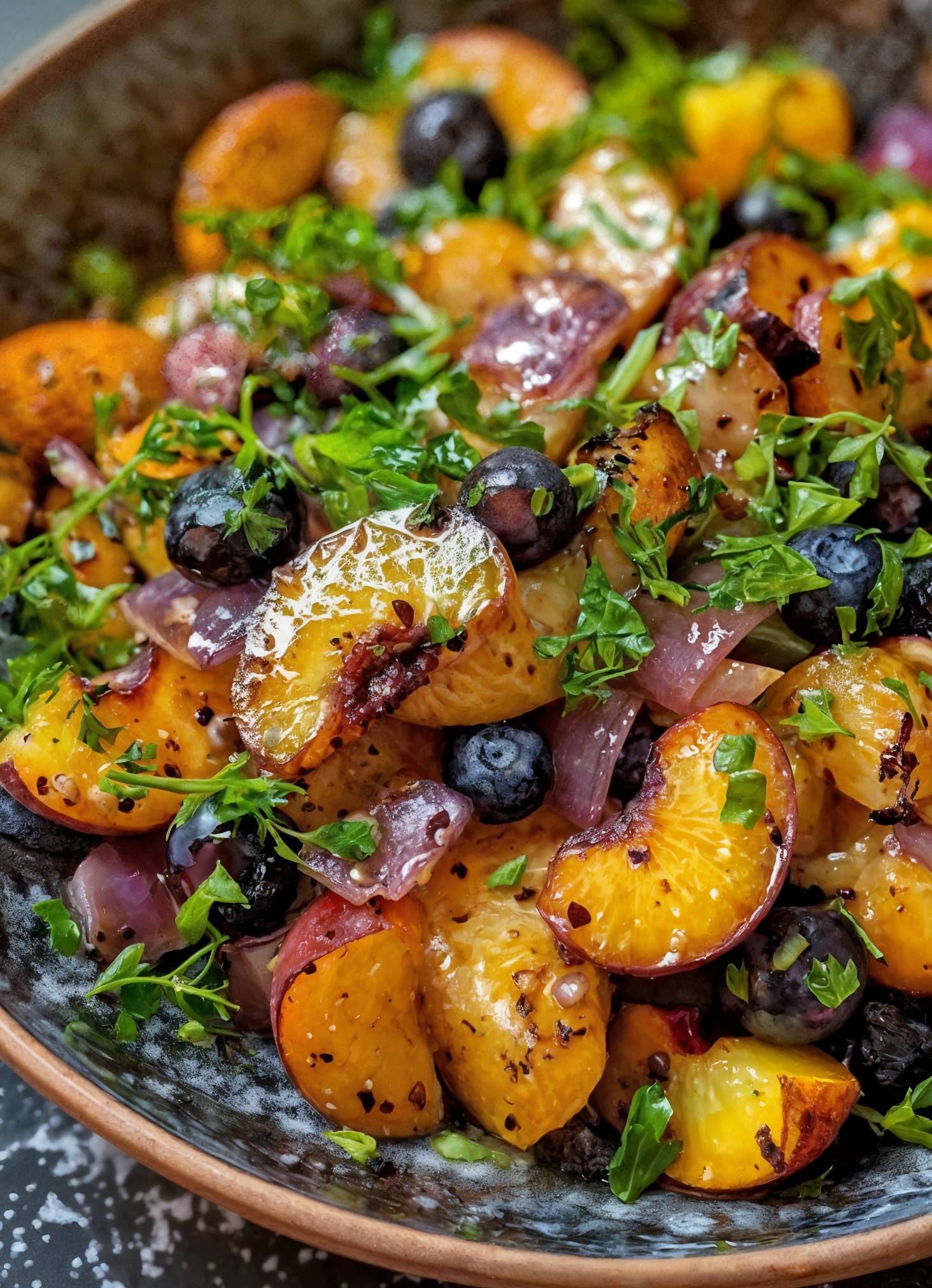 Grilled Peach Blueberry Salad recipe