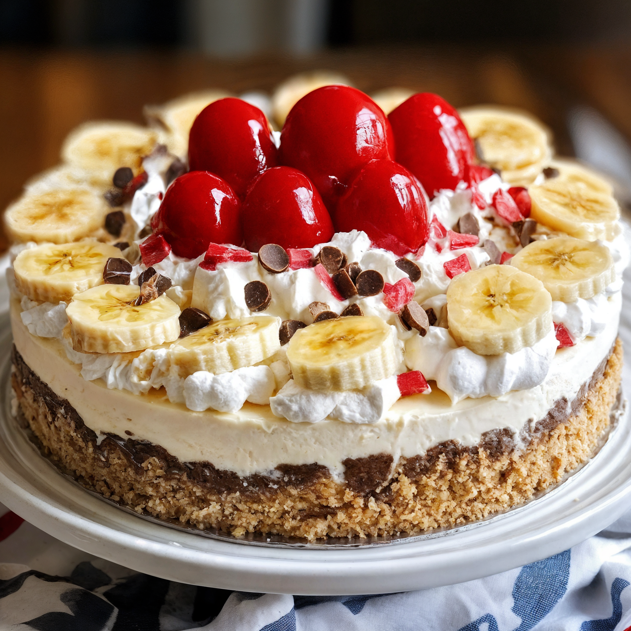 No-Bake Banana Split Cheesecake recipe