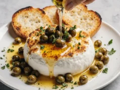 Sizzling Lemon & Caper Butter Burrata