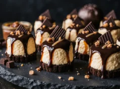 Mini Chocolate Caramel Cheesecake Bites