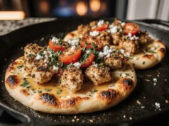 Garlic Butter Chicken Flatbread Melt