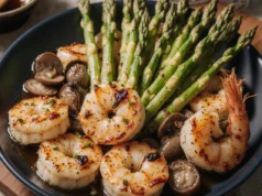 Garlic Shrimp Stir-Fry with Asparagus & Mushrooms