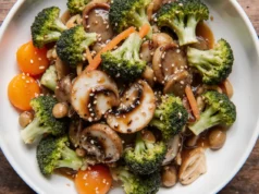 Broccoli Carrot and Mushroom Stir-Fry