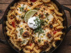 Cheesy Creamy Taco Pasta Skillet