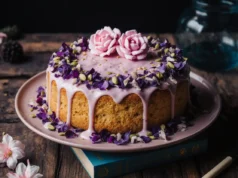 Rose Pistachio Cake with Pink Glaze