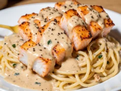 Creamy Garlic Butter Salmon Pasta