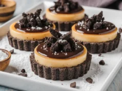 Caramel chocolate fleur de sel tarts