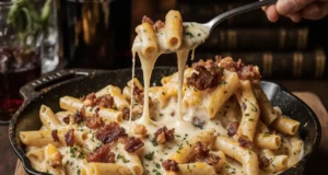 Loaded Bacon Cheeseburger Alfredo Pasta