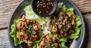 Sweet & Savory Teriyaki Chicken Lettuce Wraps