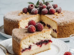 Zesty Raspberry Cream Cake |Easy Homemade Treat