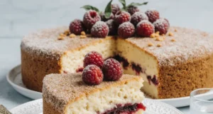 Zesty Raspberry Cream Cake |Easy Homemade Treat