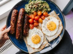 Healthy Breakfast Hot Dog with Egg & Avocado