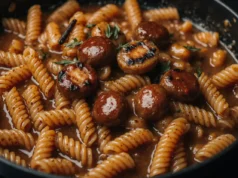 Spicy honey barbecue pasta with sausage – an easy one-pan dinner
