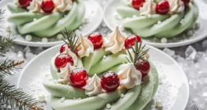 Festive Holiday Wreath Meringues Easy Elegant Dessert