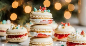 Whimsical Holiday Macarons Festive Sweet Treat