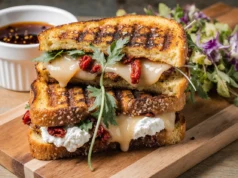 Delicious Roasted Pepper and Goat Cheese Melt |An Easy Lunch Idea